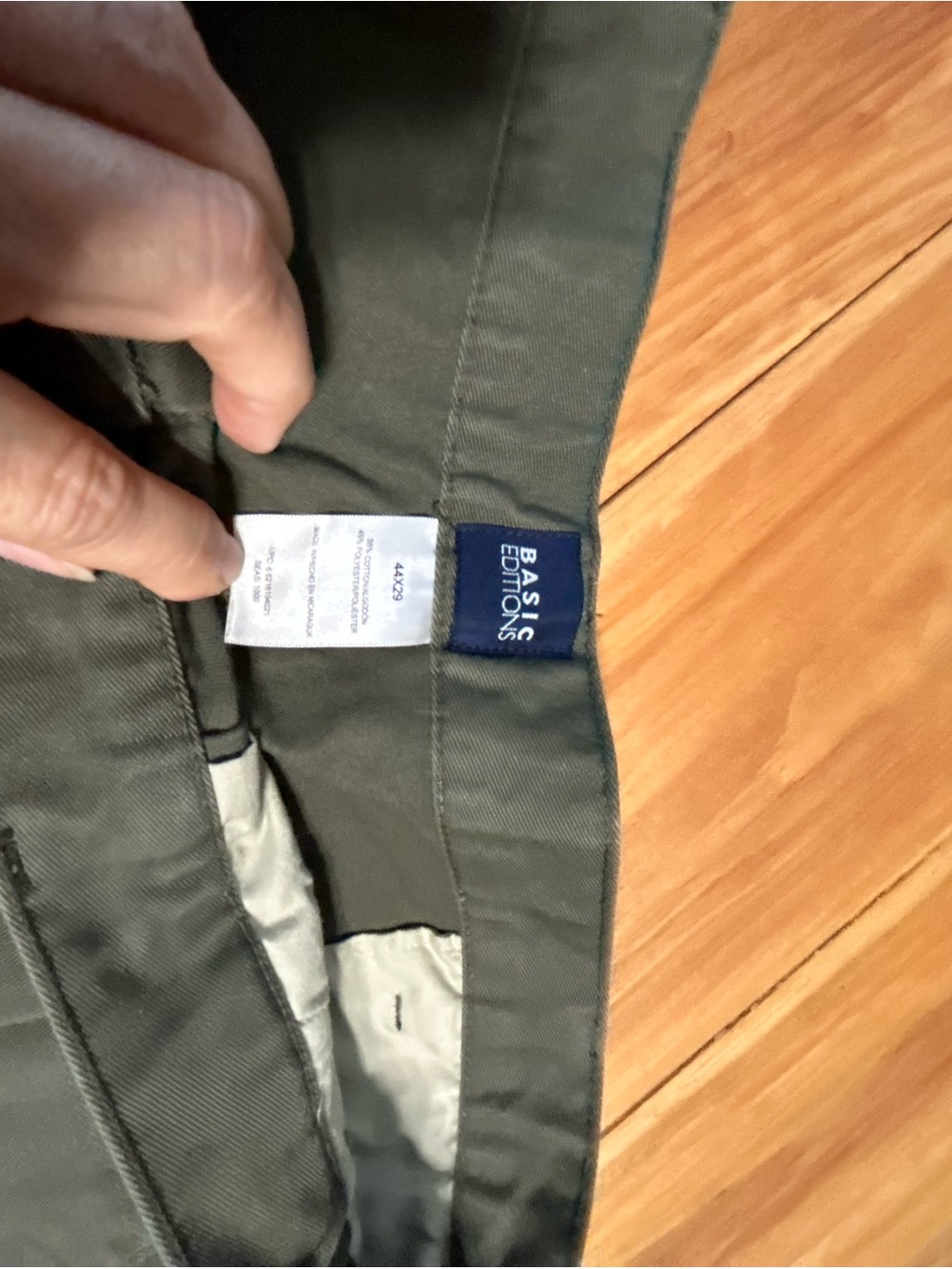 Men’s Basic Editions Olive Green Chino Pants - Picture 8 of 8